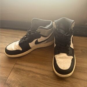 Air Jordan’s black white and grey shoes